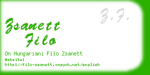 zsanett filo business card